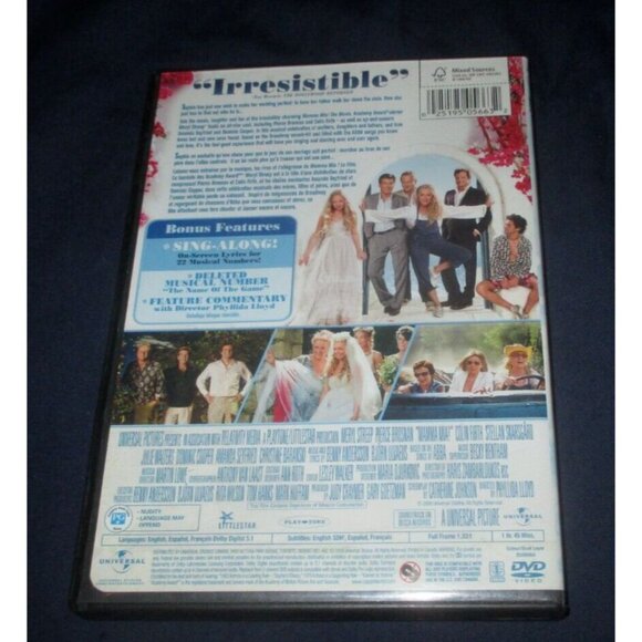 Mamma Mia! (DVD, 2008, Full Screen, Canadian) - Picture 3 of 3
